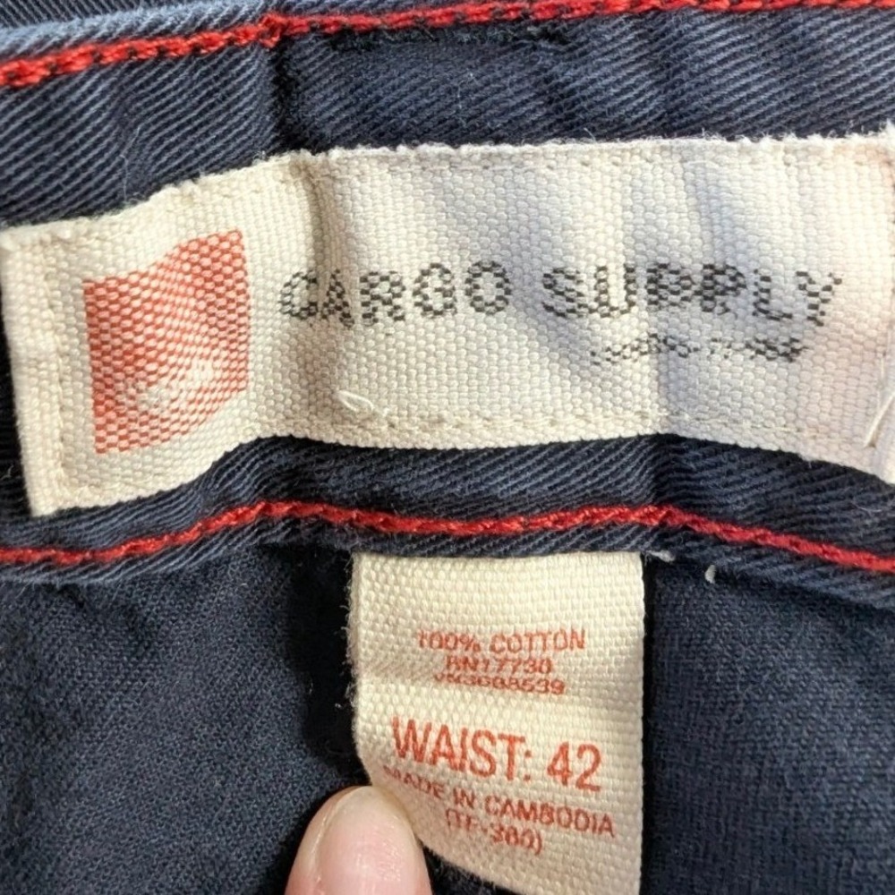 Cargo Supply Mens Navy Blue 100% Cotton Utility Cargo Shorts Waist 42 Y2K - Picture 5 of 6